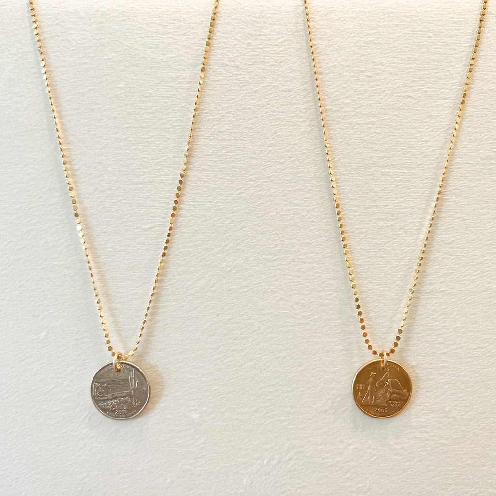 CALIFORNIA COIN & DOT CHAIN 24-26"