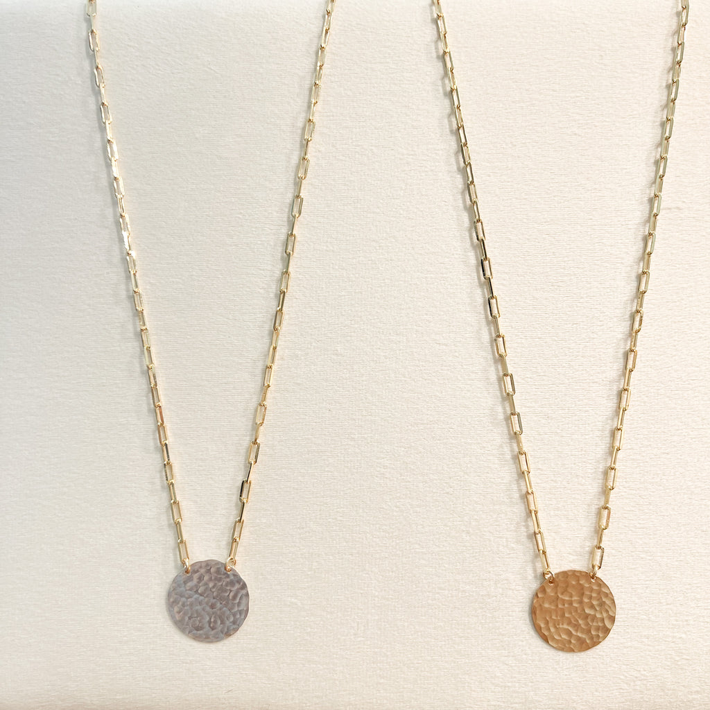 GOLD FILLED MINI PAPERCLIP CHAIN & LARGE COIN